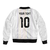Japan Football Custom Sleeve Zip Bomber Jacket Colors Beyond Horizon Sashiko Effect White Version