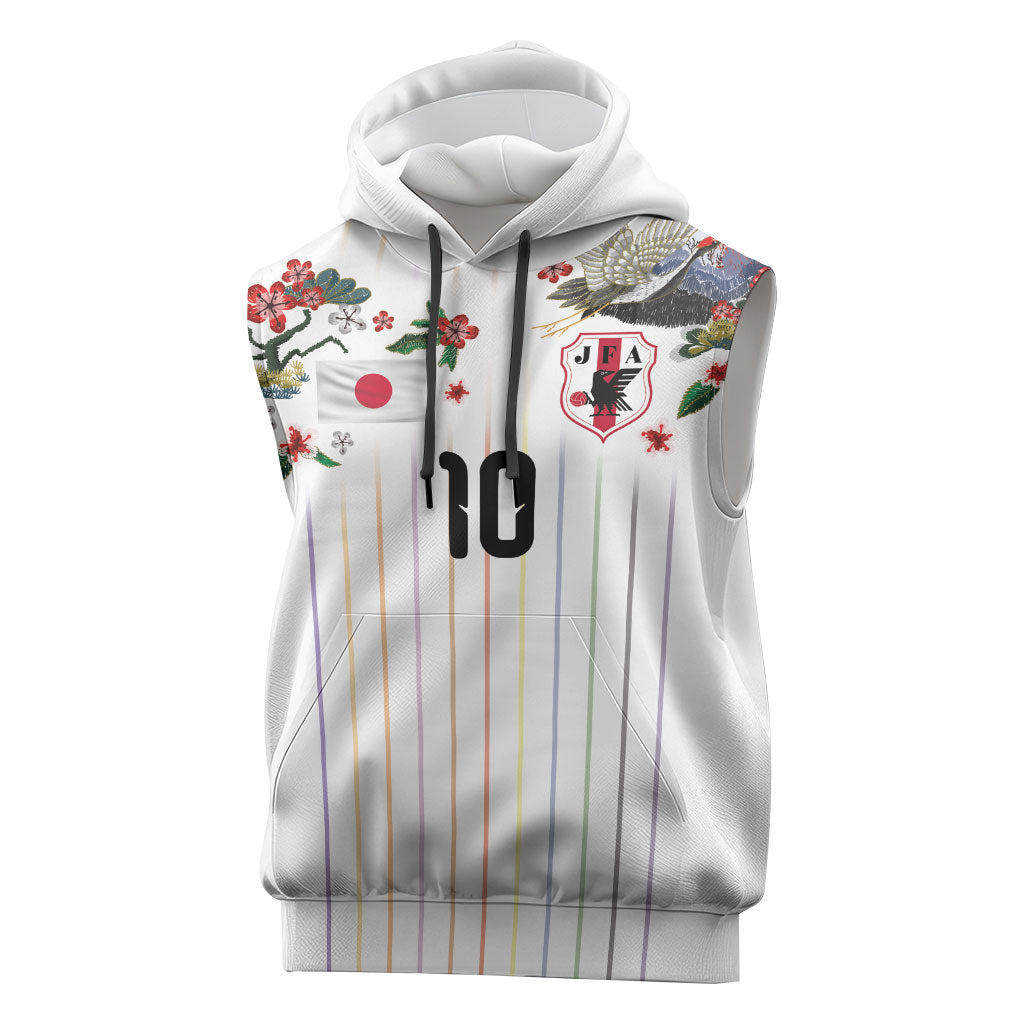 Japan Football Custom Sleeveless Hoodie Colors Beyond Horizon Sashiko Effect White Version
