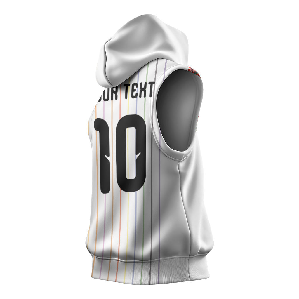 Japan Football Custom Sleeveless Hoodie Colors Beyond Horizon Sashiko Effect White Version