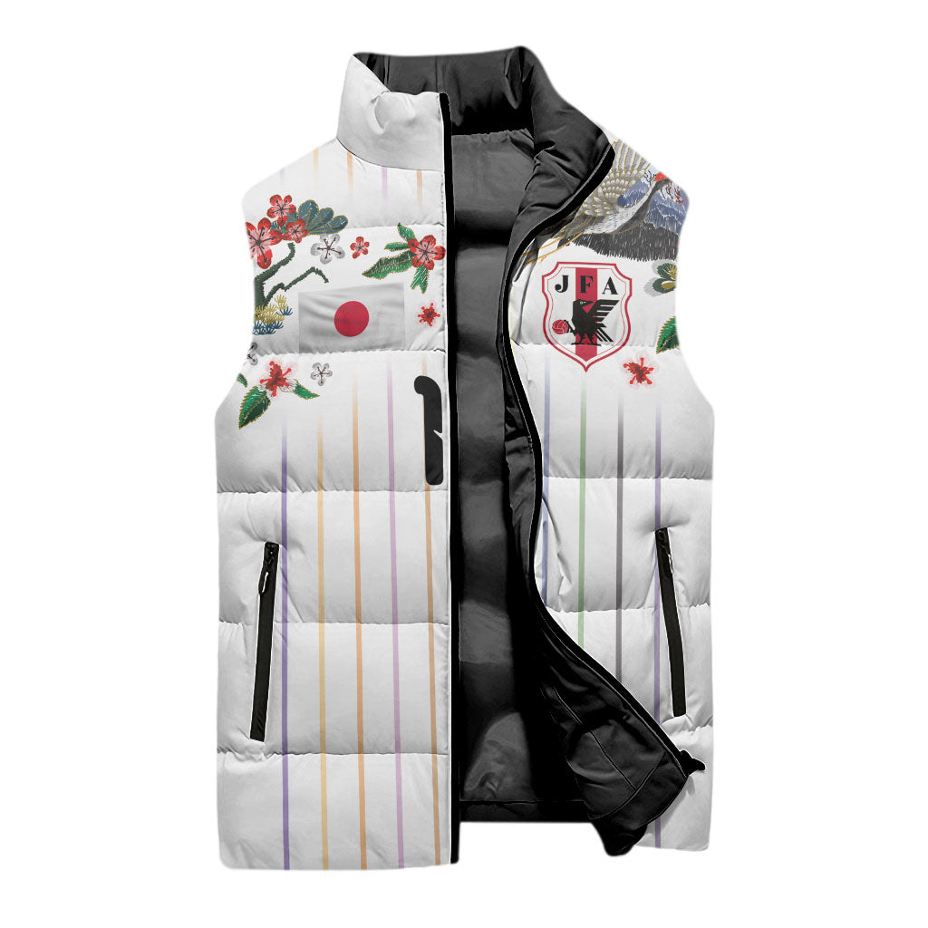 Japan Football Custom Sleeveless Puffer Jacket Colors Beyond Horizon Sashiko Effect White Version
