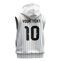 Japan Football Custom Sleeveless Zip Hoodie Colors Beyond Horizon Sashiko Effect White Version