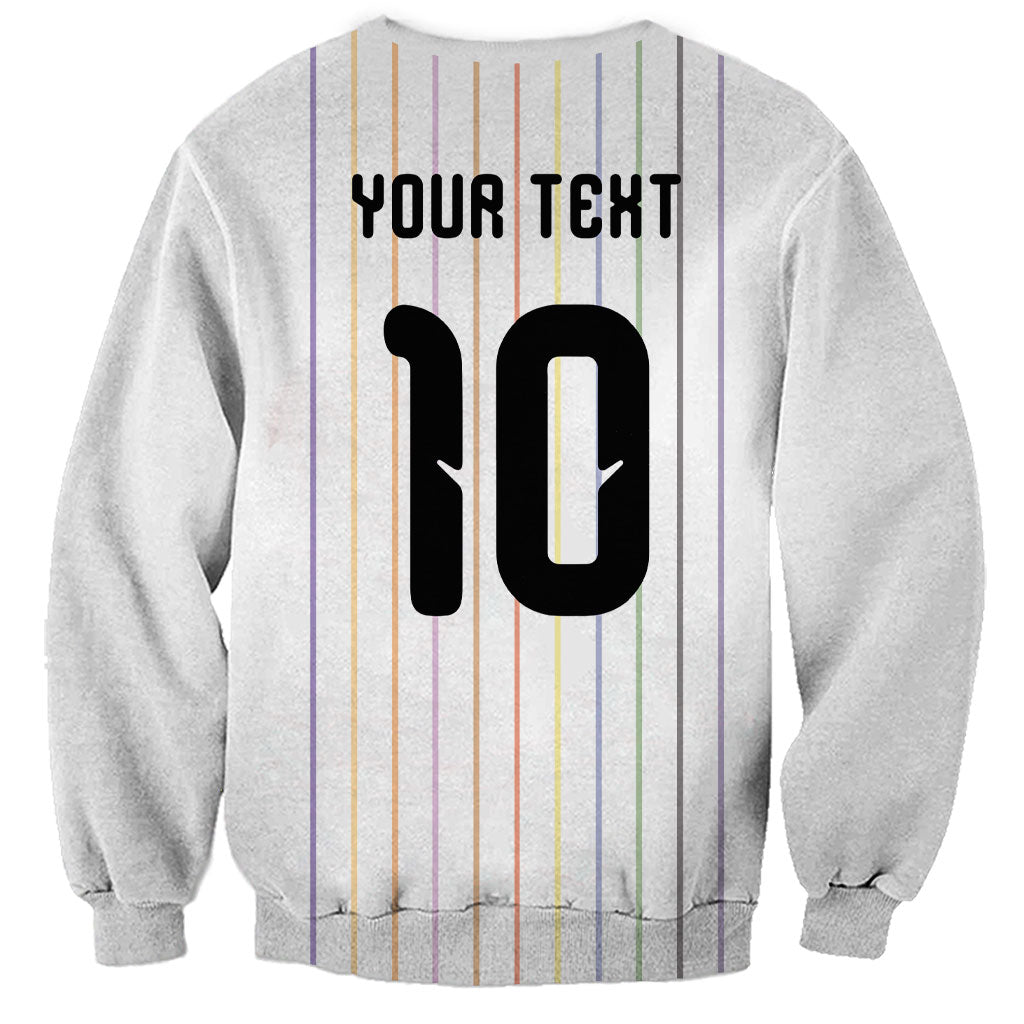 Japan Football Custom Sweatshirt Colors Beyond Horizon Sashiko Effect White Version