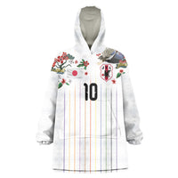 Japan Football Custom Wearable Blanket Hoodie Colors Beyond Horizon Sashiko Effect White Version