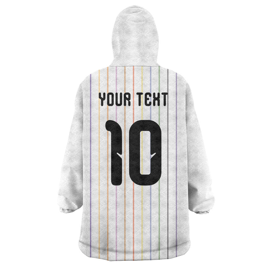 Japan Football Custom Wearable Blanket Hoodie Colors Beyond Horizon Sashiko Effect White Version