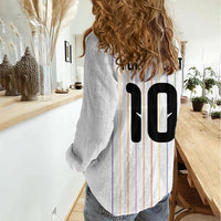 Japan Football Custom Women Casual Shirt Colors Beyond Horizon Sashiko Effect White Version