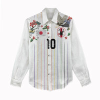 Japan Football Custom Women Casual Shirt Colors Beyond Horizon Sashiko Effect White Version