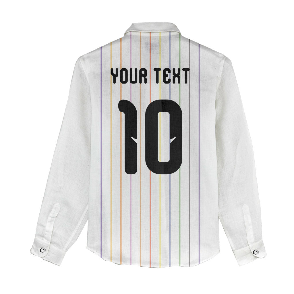 Japan Football Custom Women Casual Shirt Colors Beyond Horizon Sashiko Effect White Version
