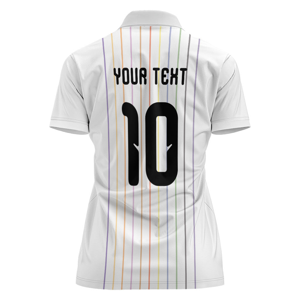 Japan Football Custom Women Polo Shirt Colors Beyond Horizon Sashiko Effect White Version