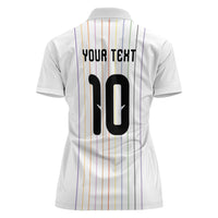 Japan Football Custom Women Polo Shirt Colors Beyond Horizon Sashiko Effect White Version