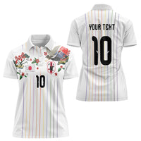 Japan Football Custom Women Polo Shirt Colors Beyond Horizon Sashiko Effect White Version