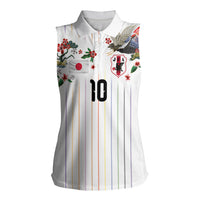 Japan Football Custom Women Sleeveless Polo Shirt Colors Beyond Horizon Sashiko Effect White Version