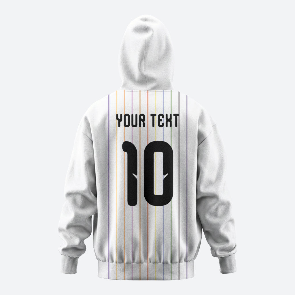 Japan Football Custom Zip Hoodie Colors Beyond Horizon Sashiko Effect White Version