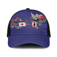 Japan Football Baseball Net Cap Japanese Culture with Sashiko Effect