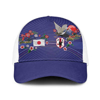 Japan Football Baseball Net Cap Japanese Culture with Sashiko Effect