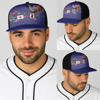 Japan Football Baseball Net Cap Japanese Culture with Sashiko Effect