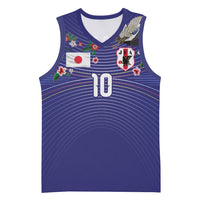 Japan Football Custom Basketball Jersey Japanese Culture with Sashiko Effect