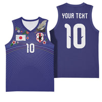 Japan Football Custom Basketball Jersey Japanese Culture with Sashiko Effect