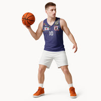 Japan Football Custom Basketball Jersey Japanese Culture with Sashiko Effect