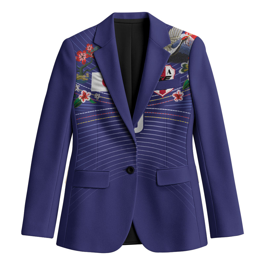Japan Football Custom Blazer Japanese Culture with Sashiko Effect