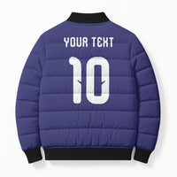 Japan Football Custom Bomber Puffer Jacket Japanese Culture with Sashiko Effect