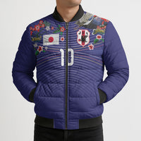 Japan Football Custom Bomber Puffer Jacket Japanese Culture with Sashiko Effect
