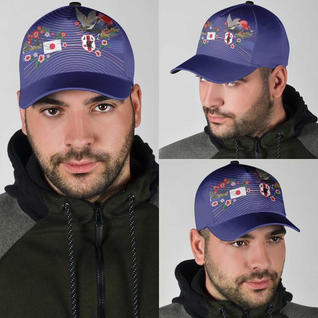 Japan Football Classic Cap Japanese Culture with Sashiko Effect