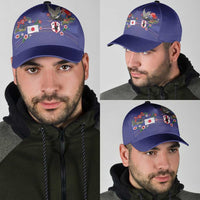 Japan Football Classic Cap Japanese Culture with Sashiko Effect