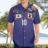Japan Football Custom Hawaiian Shirt Japanese Culture with Sashiko Effect