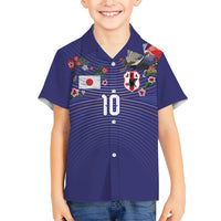 Japan Football Custom Hawaiian Shirt Japanese Culture with Sashiko Effect