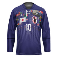 Japan Football Custom Hockey Jersey Japanese Culture with Sashiko Effect