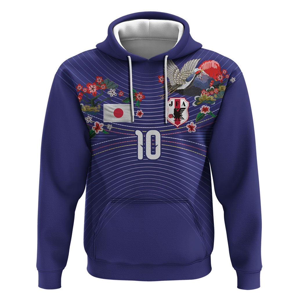 Japan Football Custom Hoodie Japanese Culture with Sashiko Effect