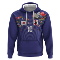 Japan Football Custom Hoodie Japanese Culture with Sashiko Effect