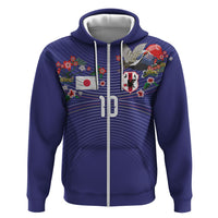 Japan Football Custom Hoodie Japanese Culture with Sashiko Effect