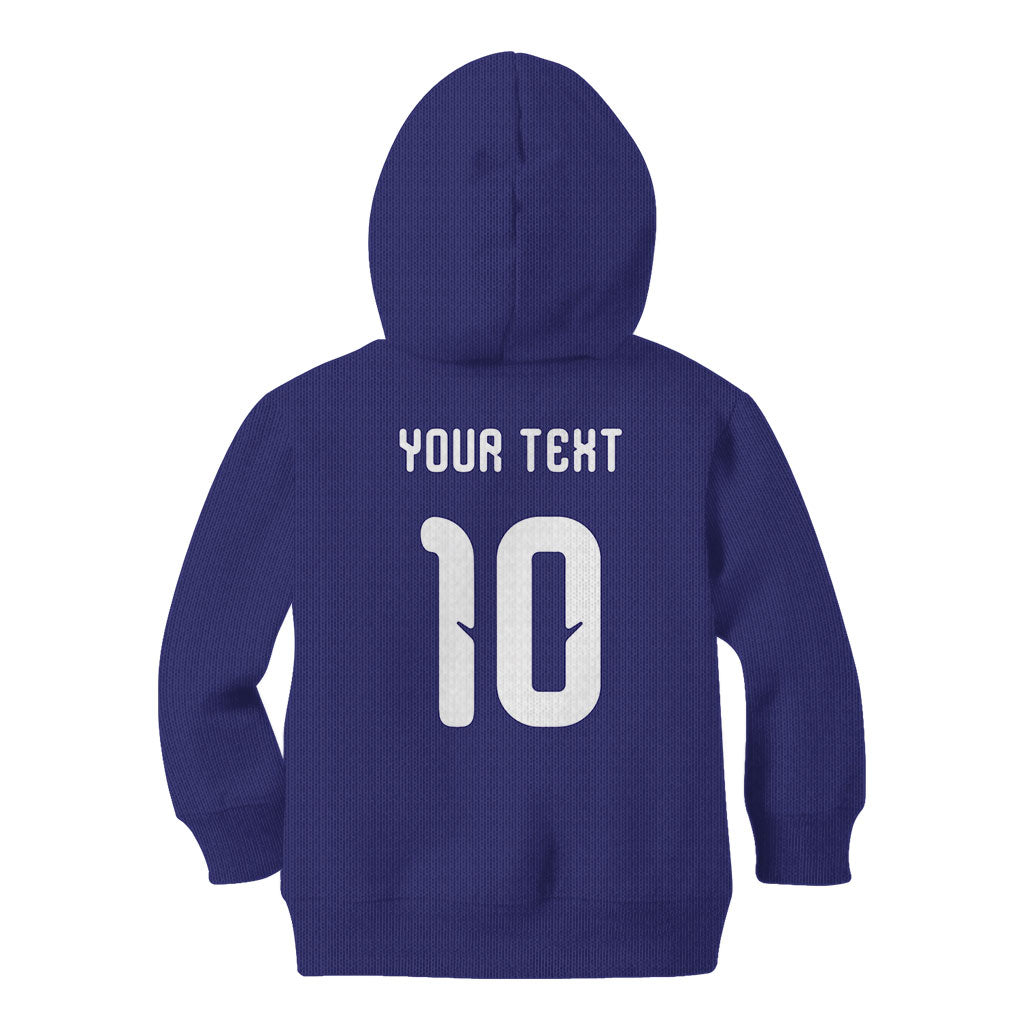 Japan Football Custom Kid Hoodie Japanese Culture with Sashiko Effect