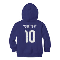 Japan Football Custom Kid Hoodie Japanese Culture with Sashiko Effect