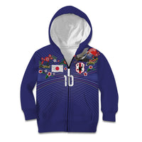 Japan Football Custom Kid Hoodie Japanese Culture with Sashiko Effect