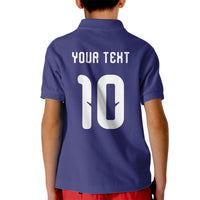 Japan Football Custom Kid Polo Shirt Japanese Culture with Sashiko Effect
