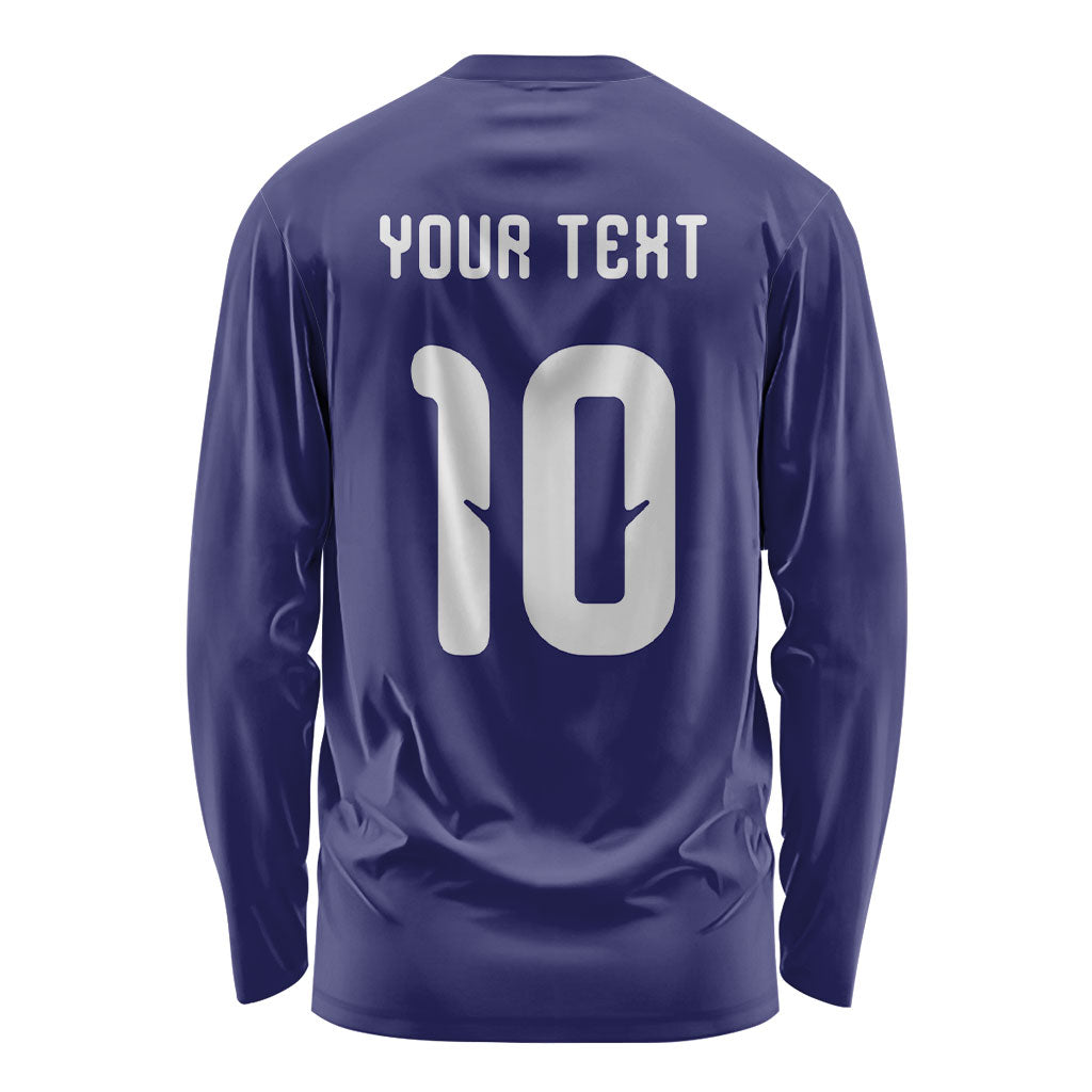 Japan Football Custom Long Sleeve Shirt Japanese Culture with Sashiko Effect