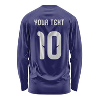 Japan Football Custom Long Sleeve Shirt Japanese Culture with Sashiko Effect