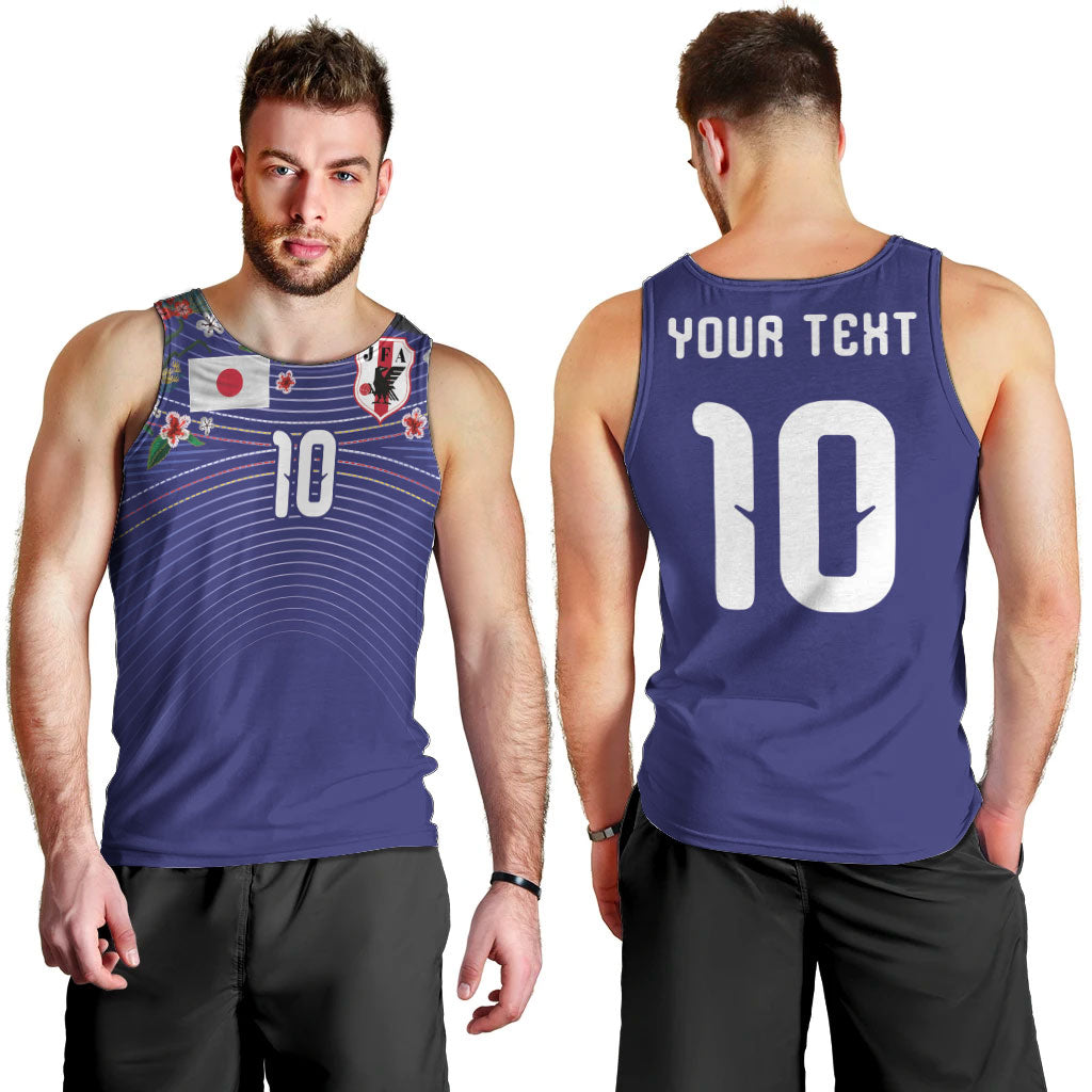 Japan Football Custom Men Tank Top Japanese Culture with Sashiko Effect