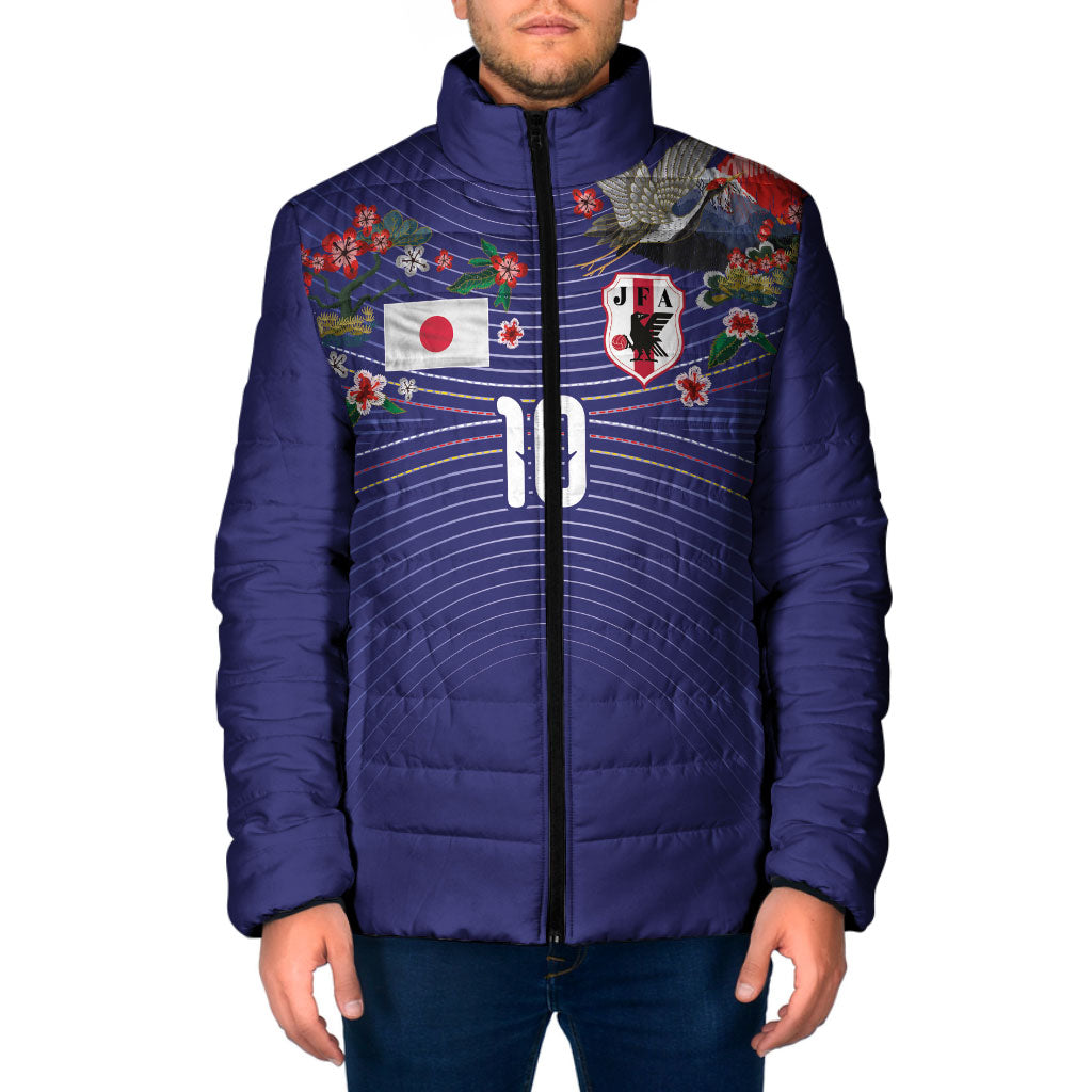 Japan Football Custom Padded Jacket Japanese Culture with Sashiko Effect