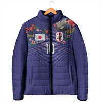 Japan Football Custom Padded Jacket Japanese Culture with Sashiko Effect