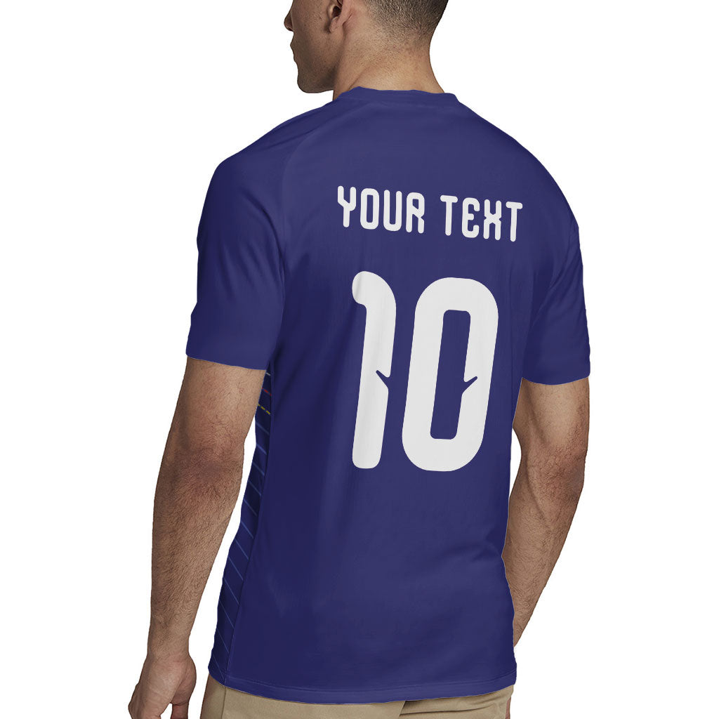Japan Football Custom Rugby Jersey Japanese Culture with Sashiko Effect
