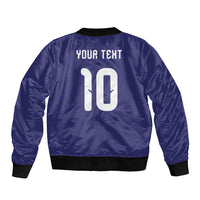 Japan Football Custom Sleeve Zip Bomber Jacket Japanese Culture with Sashiko Effect