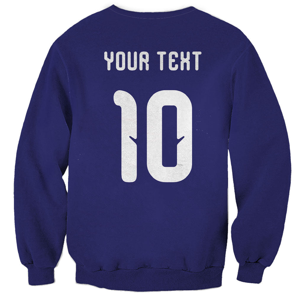 Japan Football Custom Sweatshirt Japanese Culture with Sashiko Effect