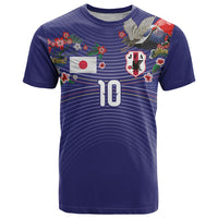 Japan Football Custom T Shirt Japanese Culture with Sashiko Effect