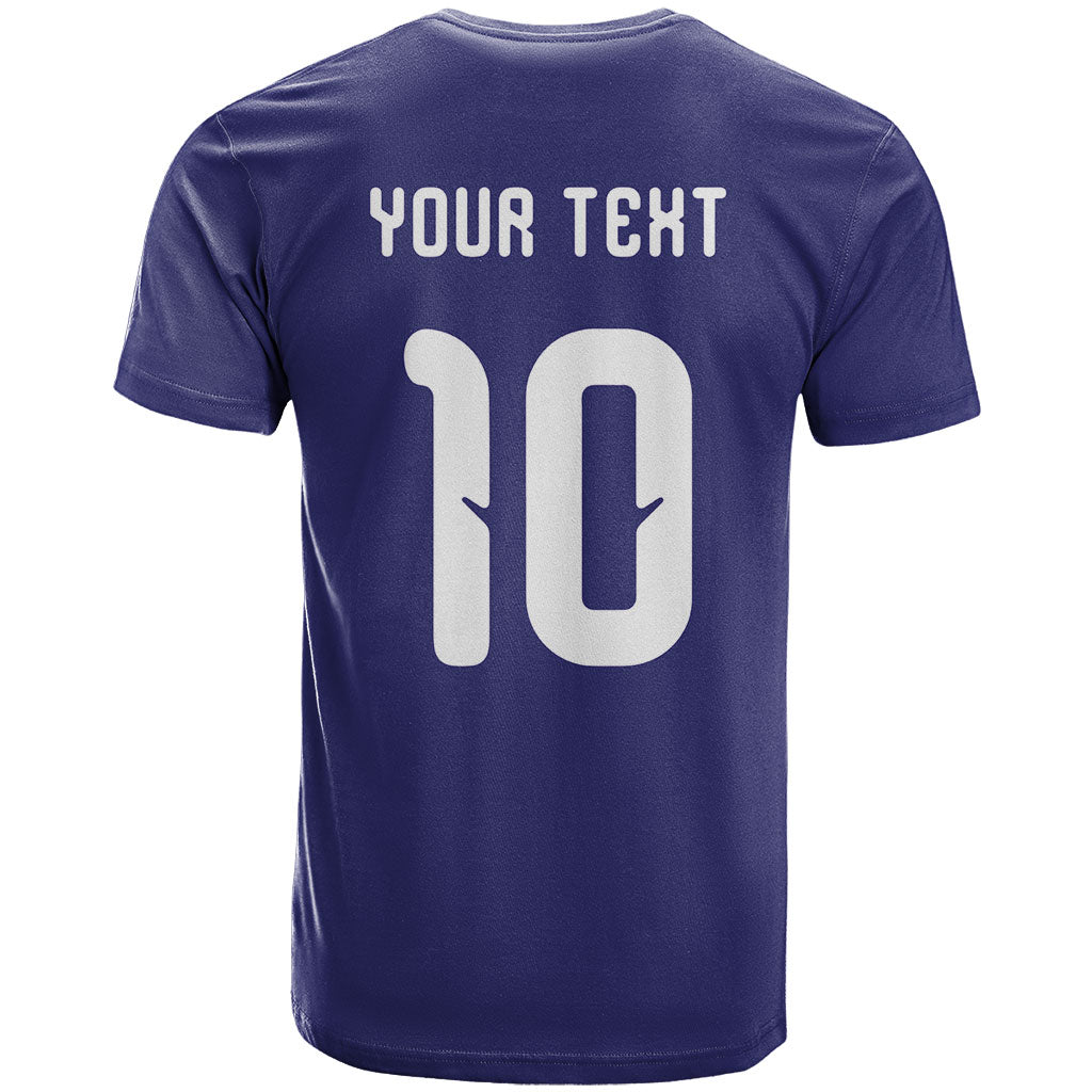 Japan Football Custom T Shirt Japanese Culture with Sashiko Effect