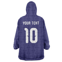 Japan Football Custom Wearable Blanket Hoodie Japanese Culture with Sashiko Effect