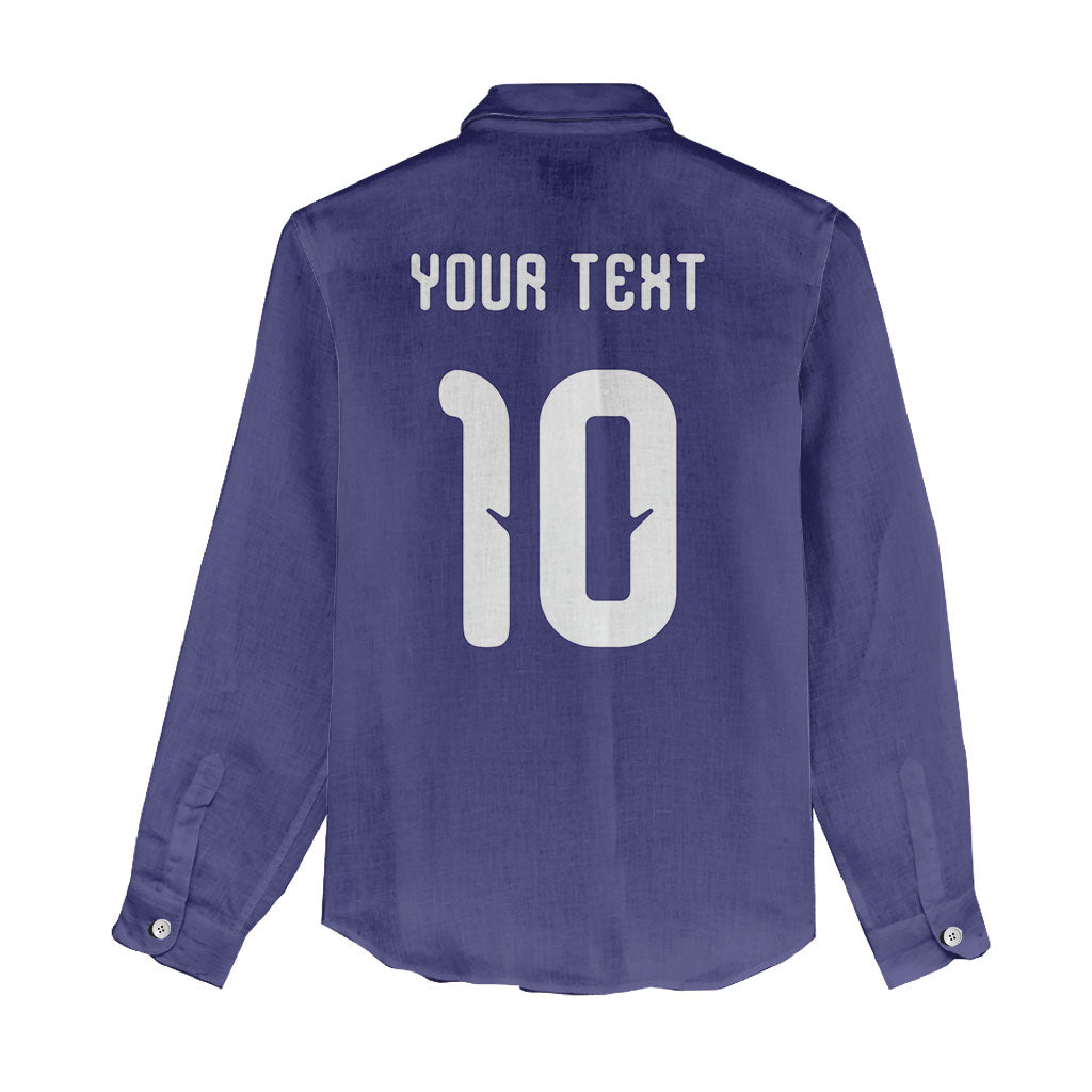 Japan Football Custom Women Casual Shirt Japanese Culture with Sashiko Effect