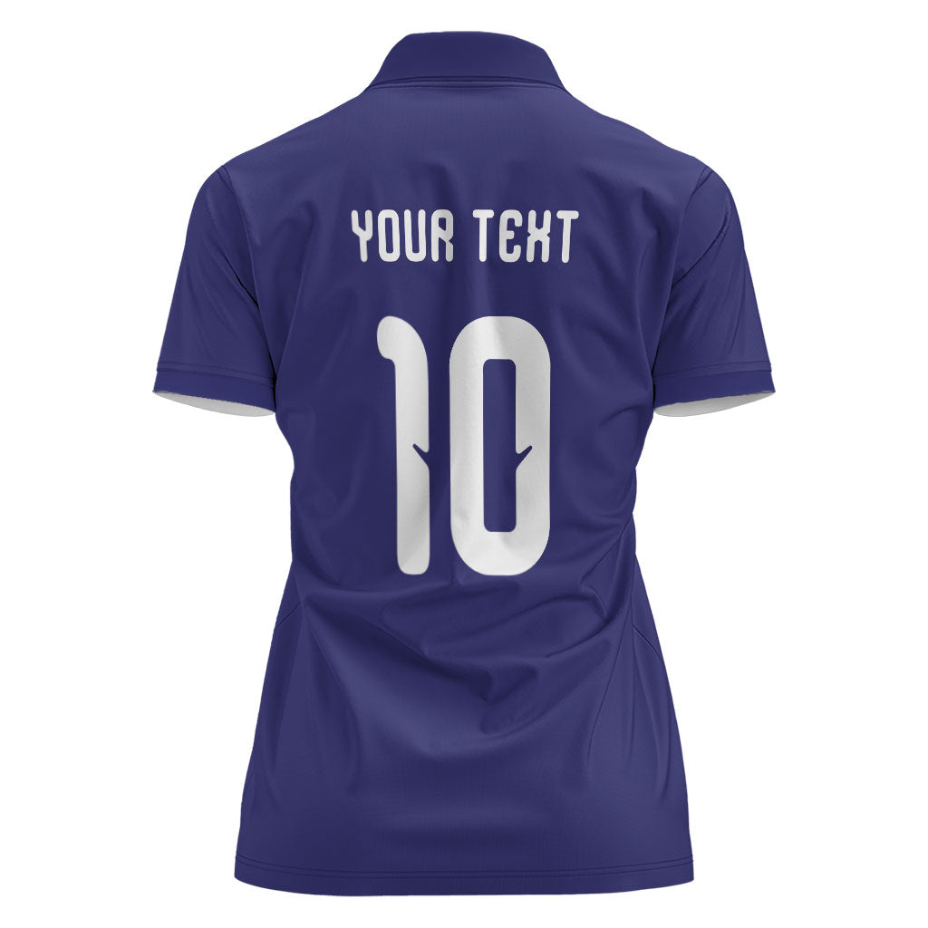 Japan Football Custom Women Polo Shirt Japanese Culture with Sashiko Effect